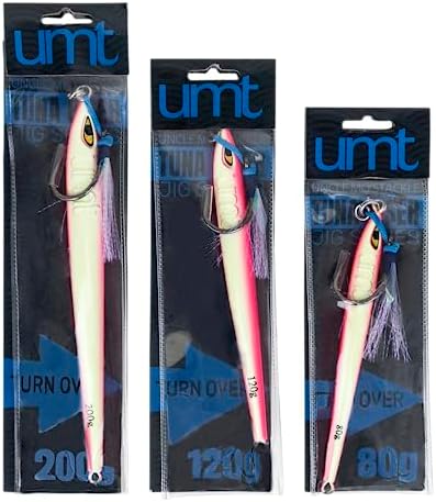 80g Tuna Riser jigs 1, 5, 10 Packs Green/White, Pink Glow - Image 5