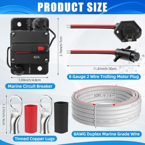 13 Pcs Trolling Motor Wire Kit, Tinned Copper Cable - Image 2