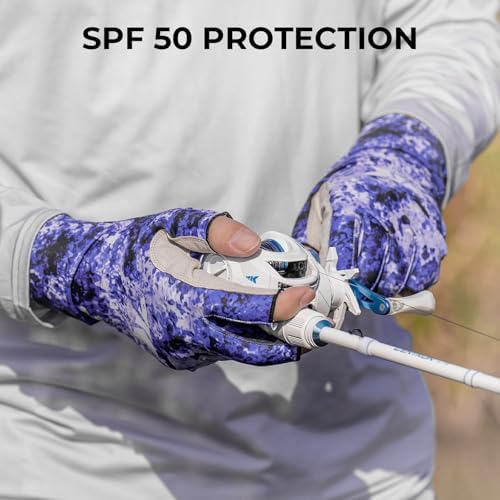 KastKing La Sal UPF50+ Fingerless Fishing Gloves, Men and Women - Image 3
