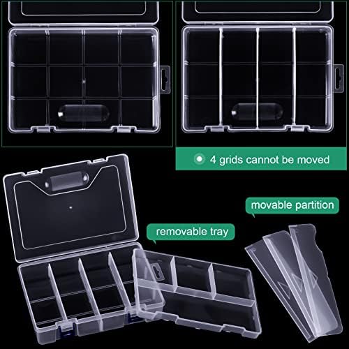 Honoson 6 Pack Fishing Tackle Box Organizer, Clear Waterproof Movable Tray - Image 3