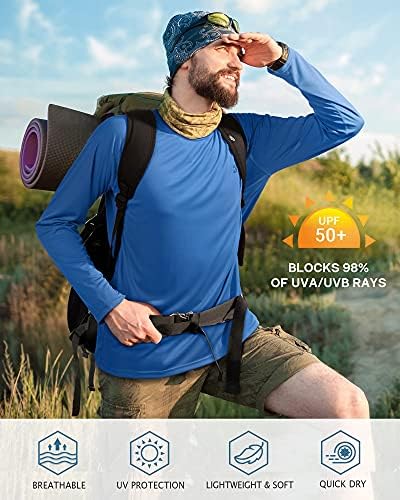 Roadbox Men's UPF 50+ UV Sun Protection Shirts, Long Sleeve Swim Rash Guard - Image 3