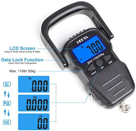 HEETA Fish Scale Digital Fishing Luggage Weight Scale with Measuring Tape - Image 3