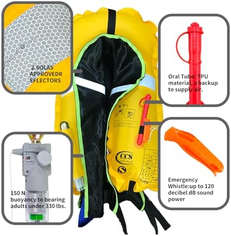 Automatic Inflatable Life Jacket|Life Vest for Adults|PFD Low Profile|Supports up to 330 lbs - Image 4