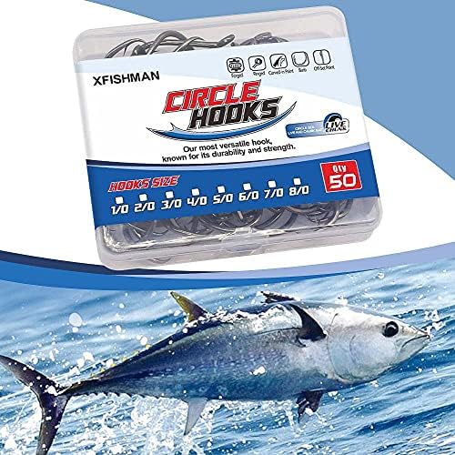 XFISHMAN Circle Hooks - Octopus Hooks Saltwater - 50 Pack #1 12/0 - Image 4