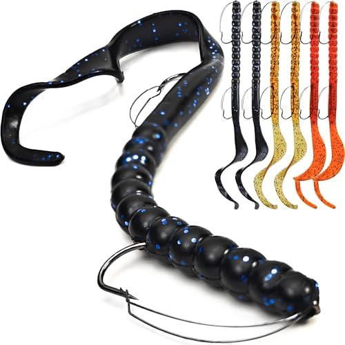 Weedless Fishing Lures Bass Lures, Pre Rigged Worm Swimbaits, 10in by VMSIXVM