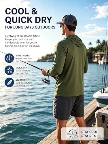 ZITY Men's Lightweight Pullover Hoodie UPF 50+ Fishing Shirts Sweatshirt - Image 5
