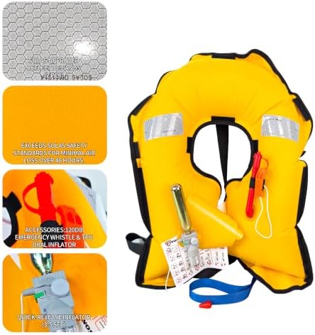 Automatic Inflatable Life Jacke for Adults| Supports up to 330 lbs | Life Vest for Adults| Inflatable PFD Vest Adult| Outdoor Water Sports. - Image 3