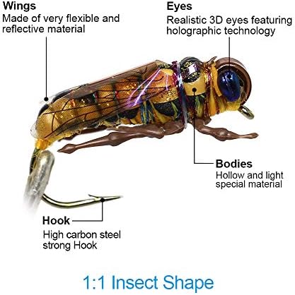 YZD Fly Fishing Flies Realistic Dry Wet Nymph Trout Flies Hand Tie Lures Kits 12/26/48 Pcs… - Image 5