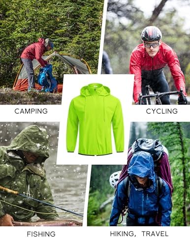 COOFANDY Men's Light Rain Jacket Packable Waterproof Raincoat Windbreaker - Image 6
