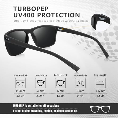 Square Polarized Sunglasses for Men and Women Lightweight Frame Sun Glasses with UV Protection - Image 4