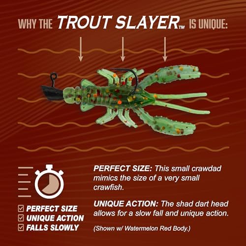 Trout Magnet Trout Slayer 28 Piece Fishing Kit, Includes 20 Crawdad Bodies and 8 Size 6 Long Shank Hooks, Great for Small Streams and Lakes, Catches All Species, White - Image 5