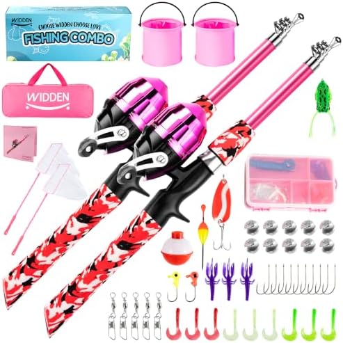 WIDDEN Kids Fishing Pole with Reel Beginner Kit for Boys Girls Ages 3-12 by WIDDENKidsFishingPole