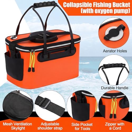 2 Pcs Fishing Bucket and Live Bait Aerator - Image 3