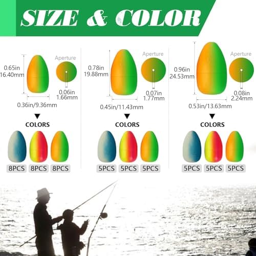 Dovesun 220/104/80/60/54/52/42pcs Pompano Rig Floats for Surf Fishing Foam Bobbers for Fishing Fly Fishing Bobbers Floats Bright Color Kit/Round/Cylindrical/Heart/Bullet/Pill/Spin Shape - Image 2