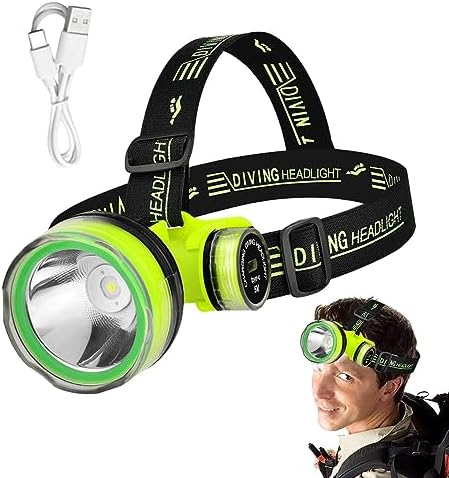LED Head Lamps, Waterproof Bright LED Diving Flashlight, 2 Light Modes Scuba Diving Headlight, Rechargeable Forehead Scuba Diving Light, Submersible Dive Light Perfect for -sea Diving Adventures - Image 5