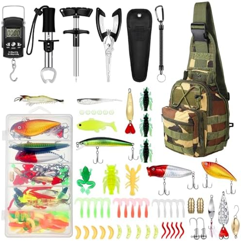 Sosation 134 Pcs Fishing Tool Beginner Starter Kit by Sosation