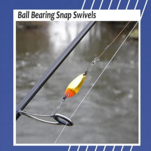 AMYSPORTS High Strength Snap Swivel Stainless Split Rings Fishing Swivel Freshwater Ball Bearing Swivels Fishing Saltwater, 25pcs, 30lbs - Image 7