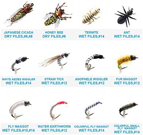 YZD Trout Fly Fishing Flies Collection 194/118/69 Premium Flies Dry Wet Nymph Streamers Fly Assortment with Fly Box Flyfishing Flys Lures Kits - Image 5