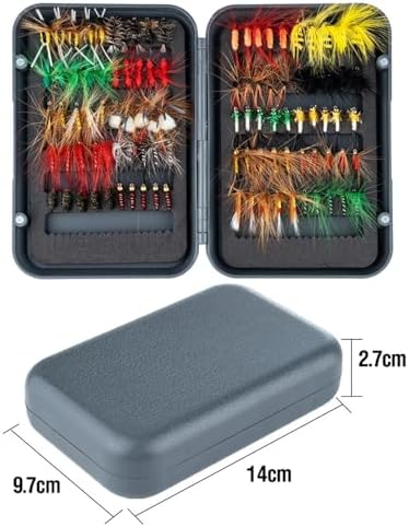 Fly Fishing Lures 100Pcs Fly Fishing Flies Kit with Box Dry Wet Nymphs Streamers Artificial Casting Lures - Image 4