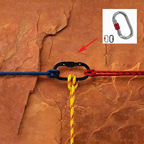 Heavy Duty Locking Climbing Carabiner Clip CE Rated 25 kN 5600 LB Rugged Terrain Approved Industrial Strength Twist Lock Carabiners Clips for Rigging, Ropes, Hammocks, Camping - Image 4