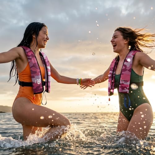 Manual Inflatable Life Jackets for Women,Life Vest for Adults,Preserver PFD for Women,Supports Weight up to 330 pounds - Image 5