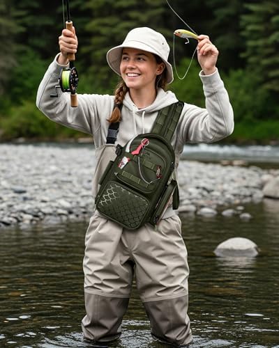 MATEIN Fishing Sling Bag with Phone Pouch, 3600 Tackle Box Backpack - Image 3