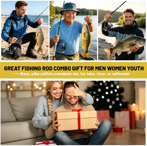 Fishing Pole Kit, Carbon Fiber Telescopic Fishing Rod and Reel Combo with Spinning Reel, Line, Bionic Bait, Hooks and Carrier Bag, Fishing Gear Set for Beginner Adults - Image 6