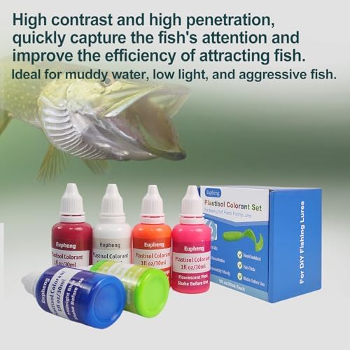 Eupheng Plastisol Colorant Set for Making Soft Plastic Fishing Lures, 6 Colors - Image 4