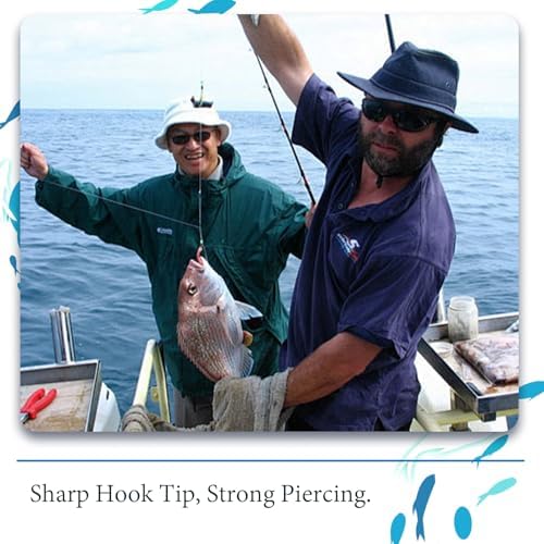 10PCS High-Carbon Steel Circle Hooks Barbed Fishing Hooks with Holes, Freshwater and Saltwater Fishing Hooks for Tuna, Catfish, Bass - Image 4