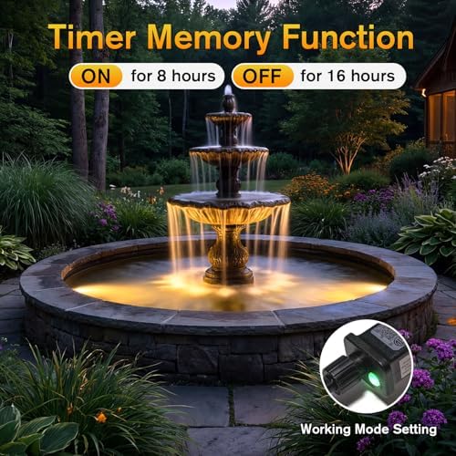 POPOSOAP LED Underwater Pond Lights 6-Head, IP68 Waterproof Pond Lights with Timer, 90° Rotatable Design & Gravity Base Fountain Lights for Pond Fountain Waterfall Aquarium Pool -P66HZ - Image 7