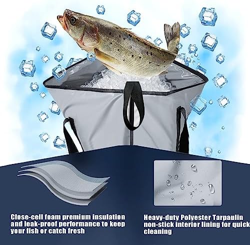 Buffalo Gear Insulated Fish Cooler Bag Portable Fish Kill Bag Keep Ice-cold More Than 48 Hours - Image 4