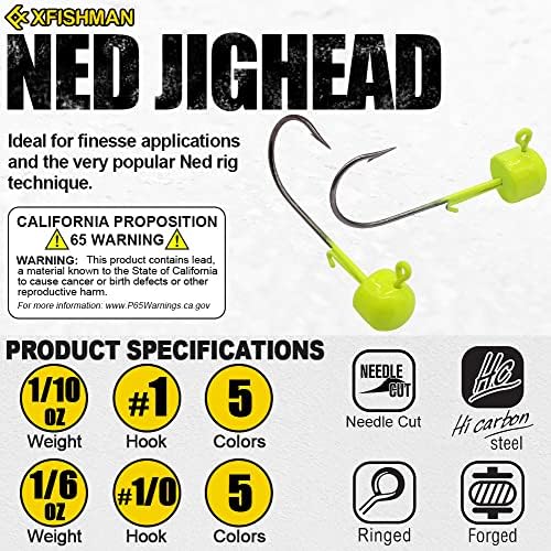 Ned-Rig-Kit-Finesse-Baits-Soft-Plastic-Worms-Fising-Lure for Bass Stick Swimbait Minnow Crawfish Lures Shroom Ned Jig Head Kit - Image 4