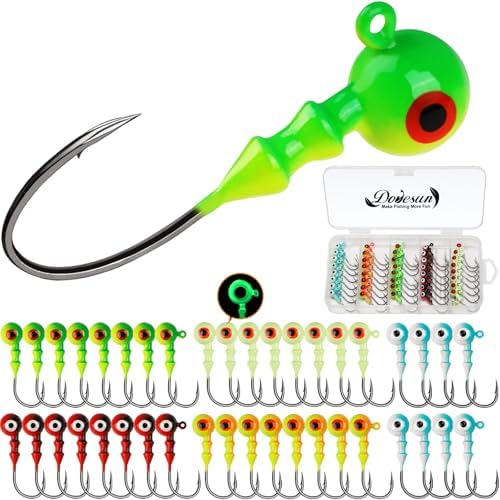 Dovesun Jig Heads for Fishing Walleye Jigs Glowing Fishing Jigs with 3D Eye by Dovesun