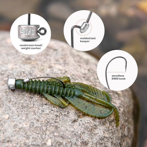 20Pack Weedless Ned Rig Jig Heads with Molded Bait Keeper for Bass Fishing - Image 2