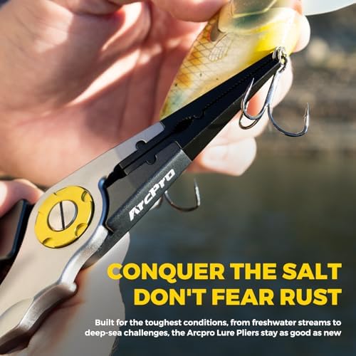 6061 Aluminum Fishing Pliers for Saltwater, Corrosion Resistant Split Ring Pliers with Sheath and Lanyard, Fish Hook Remover Tool and Line Cutter - Image 2