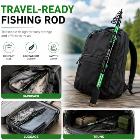 TORVEX Telescopic Fishing Rod,Travel Spinning Rod with Ceramic Guides, Stainless Steel Reel Seat, EVA Handle, Portable Collapsible for Bass Trout Catfish, Freshwater Saltwater, 6-9FT - Image 6