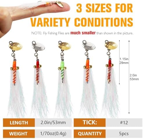 Dovesun Fly Fishing Trout Lures with Fishing Spinner 5PCS/10PCS - Image 4