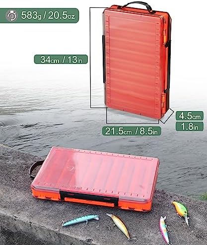 Fishing Lure Box Double Sided Tackle Box 18 Compartment Lure Box 3700 Tackle Tray Crankbait Storage Spinner Bait Tackle Box Large Bait Box - Image 3