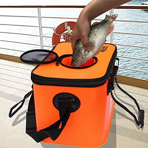Foldable Fishing Bucket - Multi-Functional EVA Bag for Outdoor, Live Fish Lures and Protection, 10GAL/8GAL/6GAL/4.8GAL/3GAL Live Fish Container - Image 3