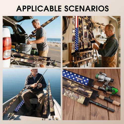 Fishing Rod Sleeve Protector, Waterproof Camouflage Pattern, Fits Casting 62in and Spinning 64in Rods, Hook Resistant with Adjustable Reel Strap, 1 Count - Image 7