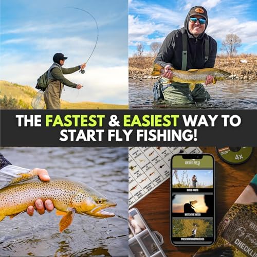 Ventures Fly Co. | Starter Packages | 23 Fly Fishing Accessories Complete Gear Combo | Perfect Beginner Kit | Includes Rod, Reel, Line, Flies, Leader, Tippet, Forceps, Nipper, Floatant & Net - Image 2