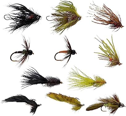 RIO Products Fly Fishing Flies Kit Assortment for Freshwater Fishing, Signature Flies for Trout, Bass, and Salmon, 7/11/12/13/15/20pcs by RIOPRODUCTS