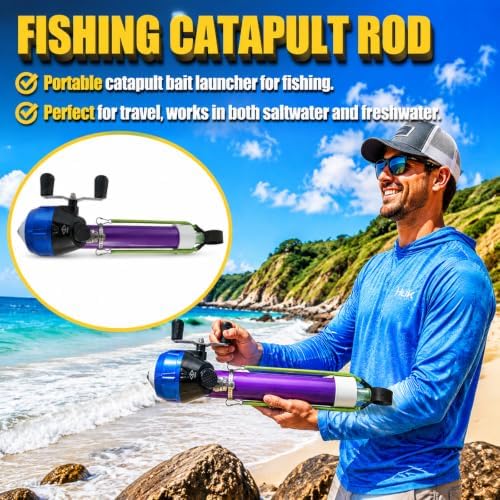 Catapult Fishing Rod, Heavy-Duty Durable Slingshot Fishing Pole for Freshwater & Saltwater, Portable Travel Lure Launcher, Great Outdoor for Anglers, - Image 7