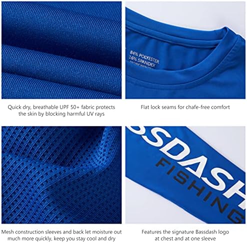BASSDASH Fishing T Shirts for Men UV Sun Protection UPF 50+ Long Sleeve Tee T-Shirt - Image 4
