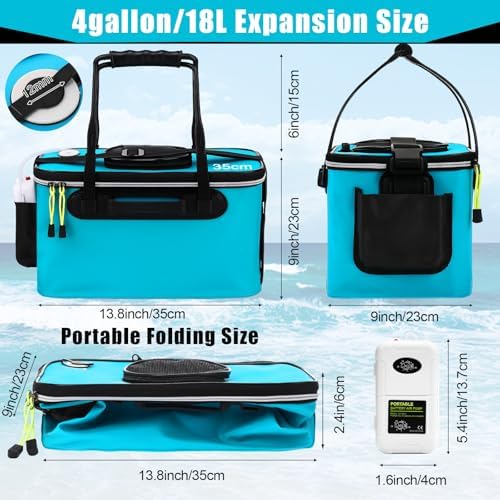 2 Pcs Fishing Bucket and Live Bait Aerator - Image 2