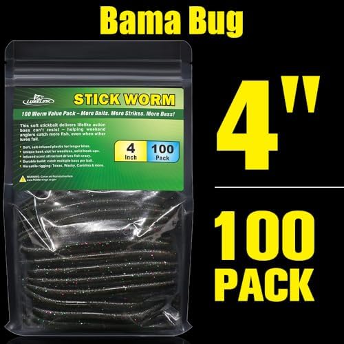 Wacky Worms Soft Plastic for Bass Fishing Lures–100 Pack 4" & 5" Stick Baits Wacky, Texas, Neko & Drop Shot Rigs–Bulk Soft Lure - Image 7
