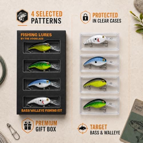 VOOGLASS 4PCS Fishing Lures Kit Hard Baits for Bass Pike Walleye - Image 4