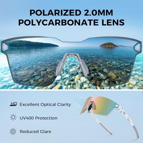 KastKing Tarkio Polarized Fishing Sunglasses, One Piece PC Lens Rimless - Image 5
