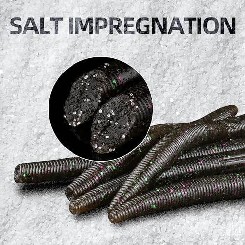 Soft Fishing Worm 100PCS, 3/4/5/6" Mega Value Pack Senko Style Soft Lures for Bass, Plastic Worm Stick Baits, Multicolor, Cost-Effective Fishing Gift - Image 6