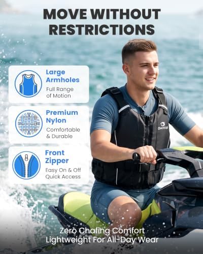 Owntop Swim Jacket Adult | Adjustable Crotch Strap | Large Armhole | Sturdy Zipper & Buckle | Kayak, Boating, Fishing, Paddle Sports - Image 4